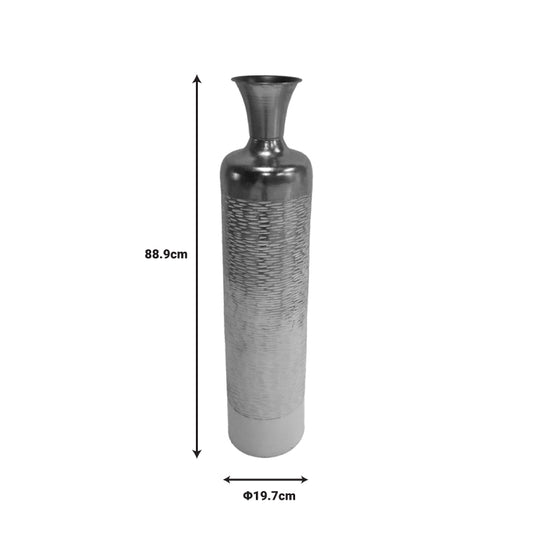 Διακοσμητικό βάζο δαπέδου Goro Inart μέταλλο σε λευκή και ροζ χρυσή απόχρωση Φ19.7x88.9εκ - Hippiehome.gr