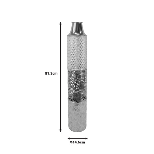 Διακοσμητικό βάζο δαπέδου Tecna Inart μέταλλο σε χρυσή και λευκή απόχρωση Φ14.6x81.3εκ - Hippiehome.gr