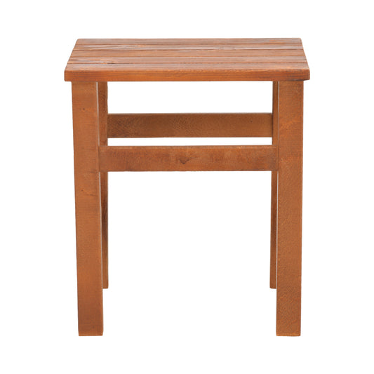 Τραπεζάκι παραλίας Summrine pakoworld μασίφ ξύλο οξιάς σε καρυδί χρώμα 40x40x45εκ - Hippiehome.gr