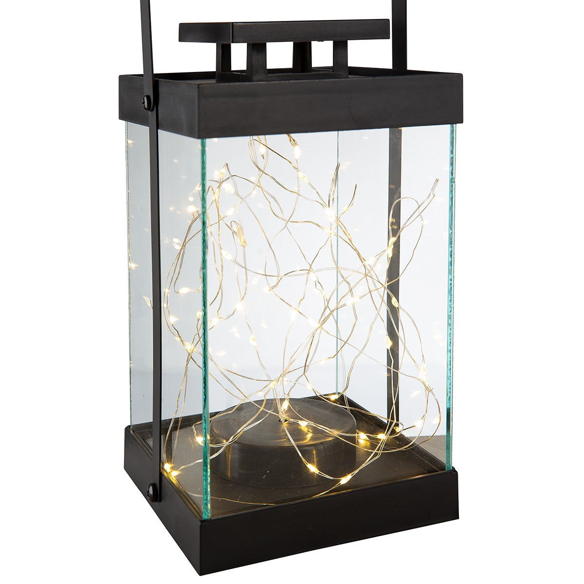 Φανάρι (Led) "Glorie" Sinthetical Μαύρο PU 14x13x30cm - Hippiehome.gr