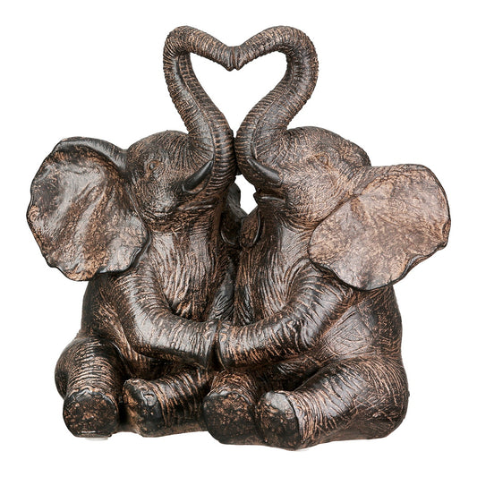 Figure Elephant Synthetic Resin Brown 18X18X12Cm 18X18X12Cm - Hippiehome.gr