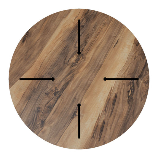 Επιφάνεια τραπεζιού Noble pakoworld HPL καρυδί Φ60εκ πάχους 12mm - Hippiehome.gr