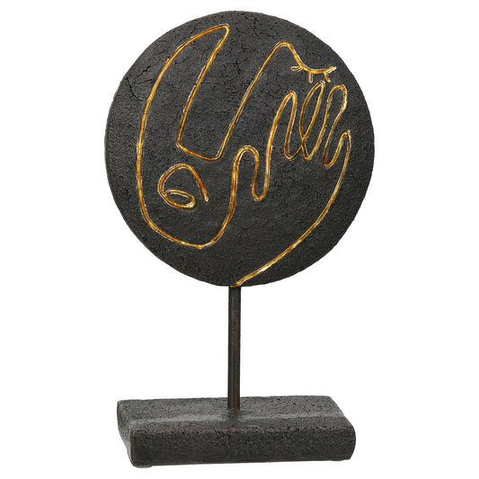 Stand Relief Round "Lice" Face Motif Πολυρεζίνη Μαύρο PU 15x8x24.5cm - Hippiehome.gr