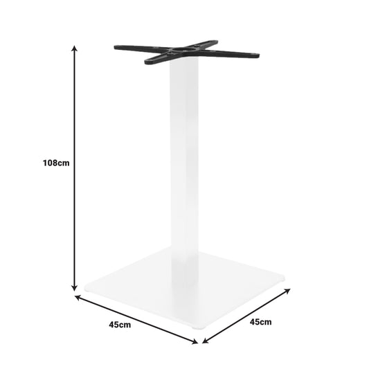 Βάση τραπεζιού bar Stofan pakoworld μεταλλική λευκή-μαύρη 45x45x108εκ - Hippiehome.gr