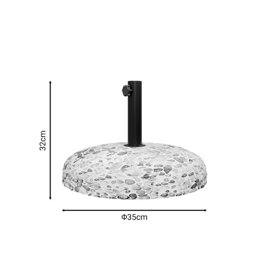 Βάση ομπρέλας Nimbus pakoworld τσιμέντο ψηφιδωτή 15kg Φ35εκ - Hippiehome.gr