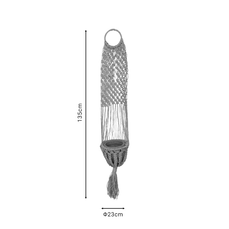 Κρεμαστή γλάστρα Anerial pakoworld φυσικό γιούτα Φ23x135εκ - Hippiehome.gr