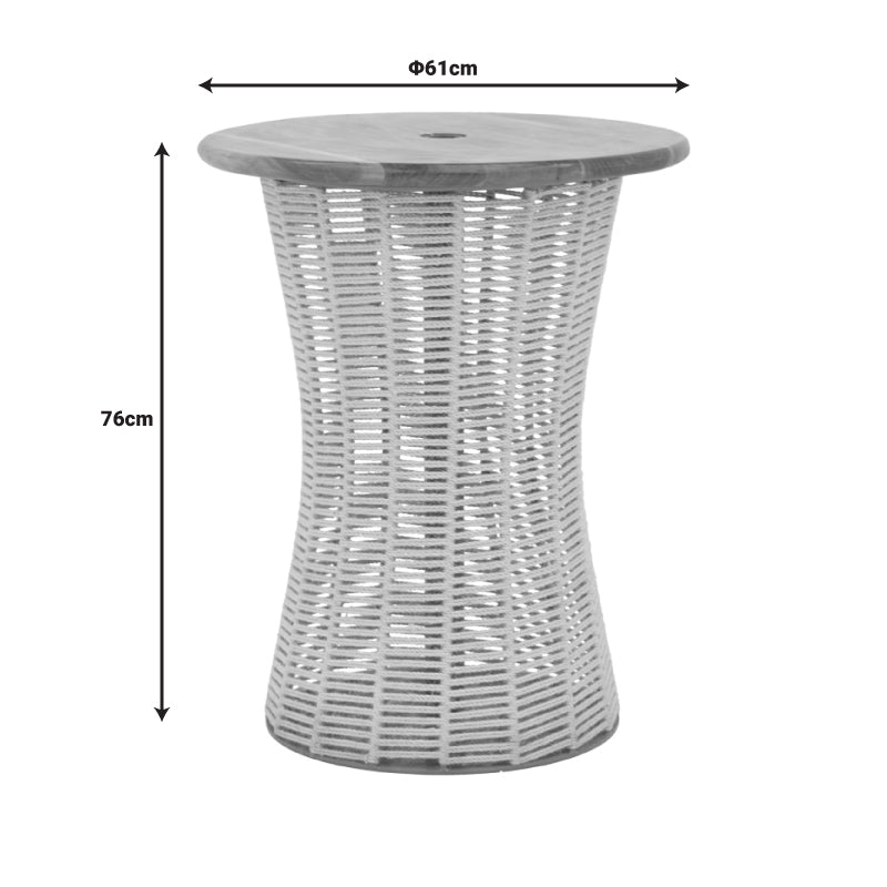 Τραπέζι Lemelo pakoworld μέταλλο-sal wood-γιούτα σε εκρού απόχρωση Φ61x76εκ - Hippiehome.gr