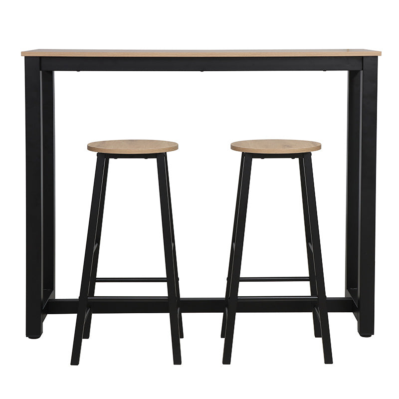 Σετ τραπέζι μπαρ Marle pakoworld 3τμχ sonoma-μαύρο πόδι 120x40x100εκ - Hippiehome.gr