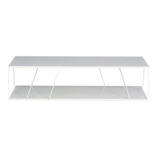 Τραπέζι σαλονιού Tars pakoworld λευκό 120x50x30εκ - Hippiehome.gr