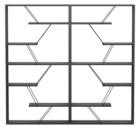 Βιβλιοθήκη Tars pakoworld ανθρακί-μαύρο 168x24x157εκ - Hippiehome.gr