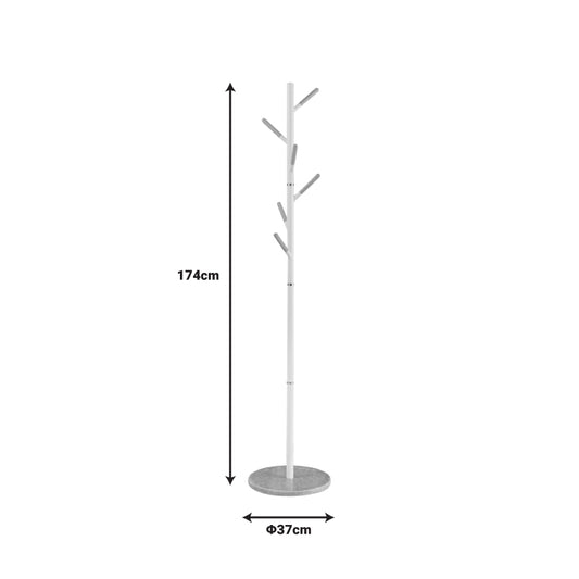 Καλόγερος ρούχων Ponziele μέταλλο σε λευκή απόχρωση Φ37x174εκ - Hippiehome.gr