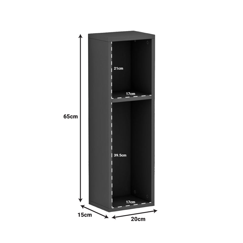 Ραφιέρα-κομοδίνο τοίχου Racks pakoworld σε ανθρακί απόχρωση 20x15x65εκ - Hippiehome.gr