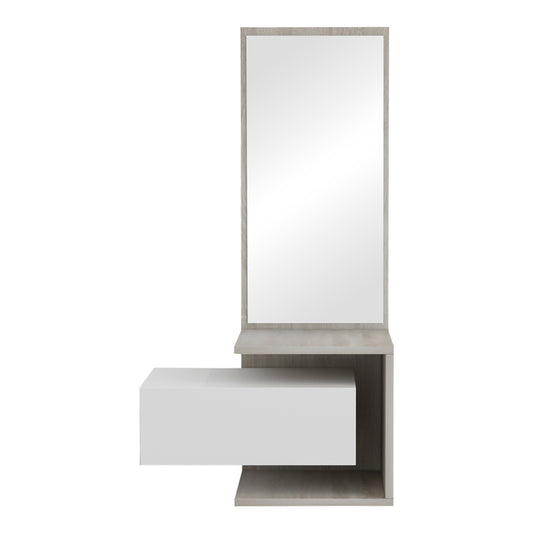 Έπιπλο εισόδου Kendi pakoworld επιτοίχιο με καθρέπτη σε λευκό-sonoma απόχρωση 49.1x31.3x90εκ - Hippiehome.gr