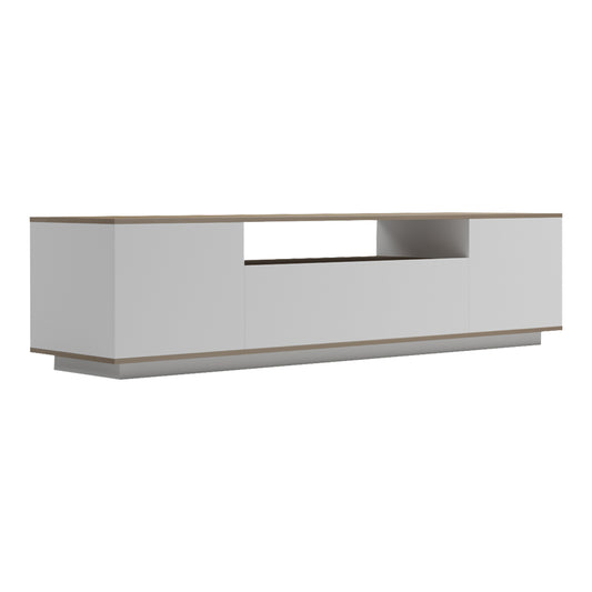 Έπιπλο τηλεόρασης Winey pakoworld σε sonoma-λευκή απόχρωση 180x44.5x44.5εκ - Hippiehome.gr