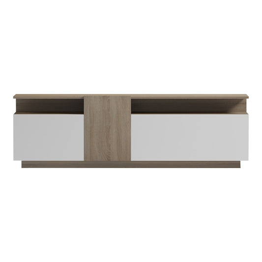 Έπιπλο τηλεόρασης Vendora pakoworld σε sonoma-λευκή απόχρωση 150x29.5x46.3εκ - Hippiehome.gr