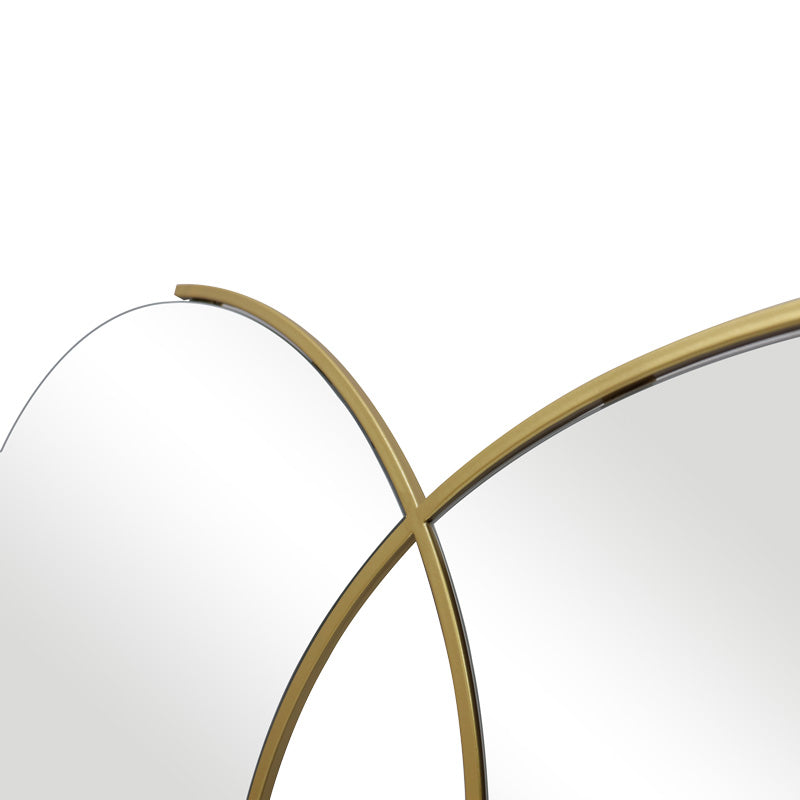 Καθρέπτης διπλός Miryata pakoworld μέταλλο σε χρυσή απόχρωση 105x3x60εκ - Hippiehome.gr