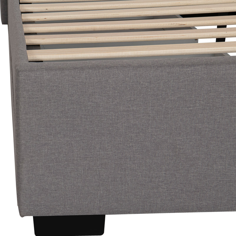 Κρεβάτι Veloty pakoworld ύφασμα ανθρακί με συρτάρια 150x200εκ - Hippiehome.gr