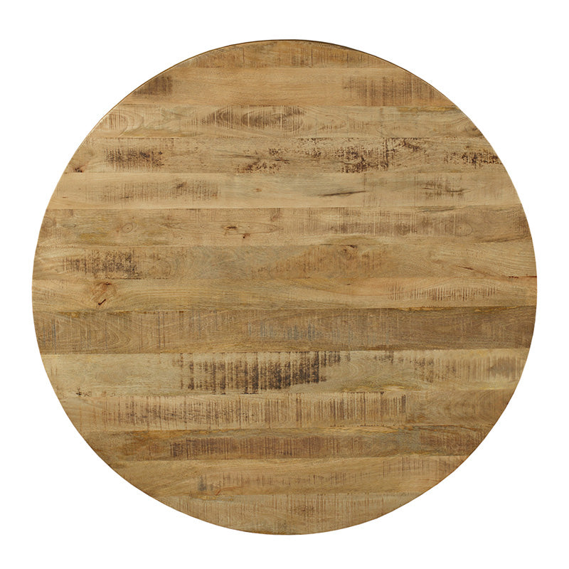 Τραπέζι Royalty pakoworld μασίφ ξύλο mango 4εκ καρυδί-πόδι μαύρο Φ150x77εκ - Hippiehome.gr