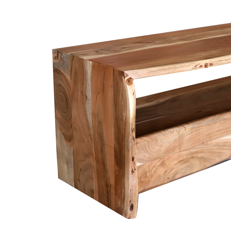 Έπιπλο τηλεόρασης Konna pakoworld μασίφ ξύλο ακακίας καρυδί 140x40x45εκ - Hippiehome.gr