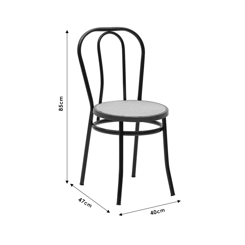 Καρέκλα Βιέννης pakoworld pe rattan μπεζ-μέταλλο λευκό - Hippiehome.gr