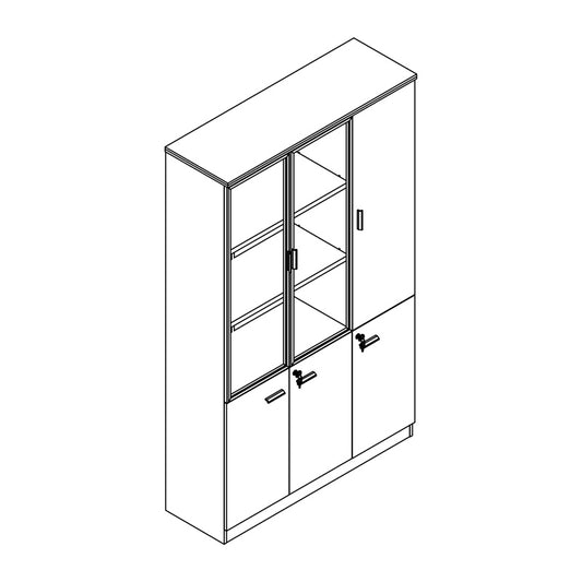 Ντουλάπα γραφείου επαγγελματική Oscar pakoworld σε καρυδί-ανθρακί απόχρωση120x40x200εκ - Hippiehome.gr