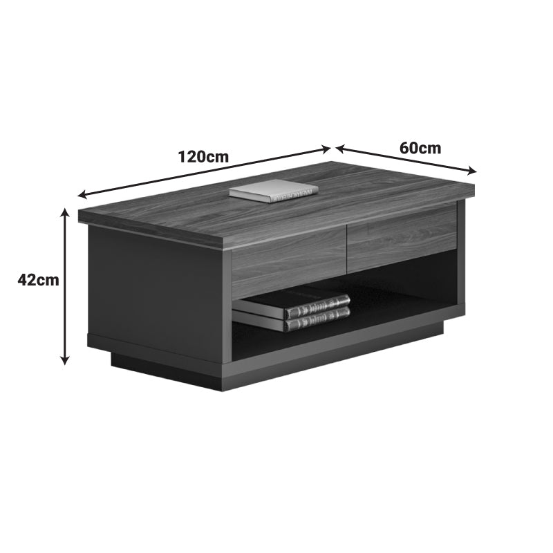 Τραπέζι γραφείου επαγγελματικό Oscar pakoworld σε καρυδί-ανθρακί απόχρωση 120x60x42εκ - Hippiehome.gr