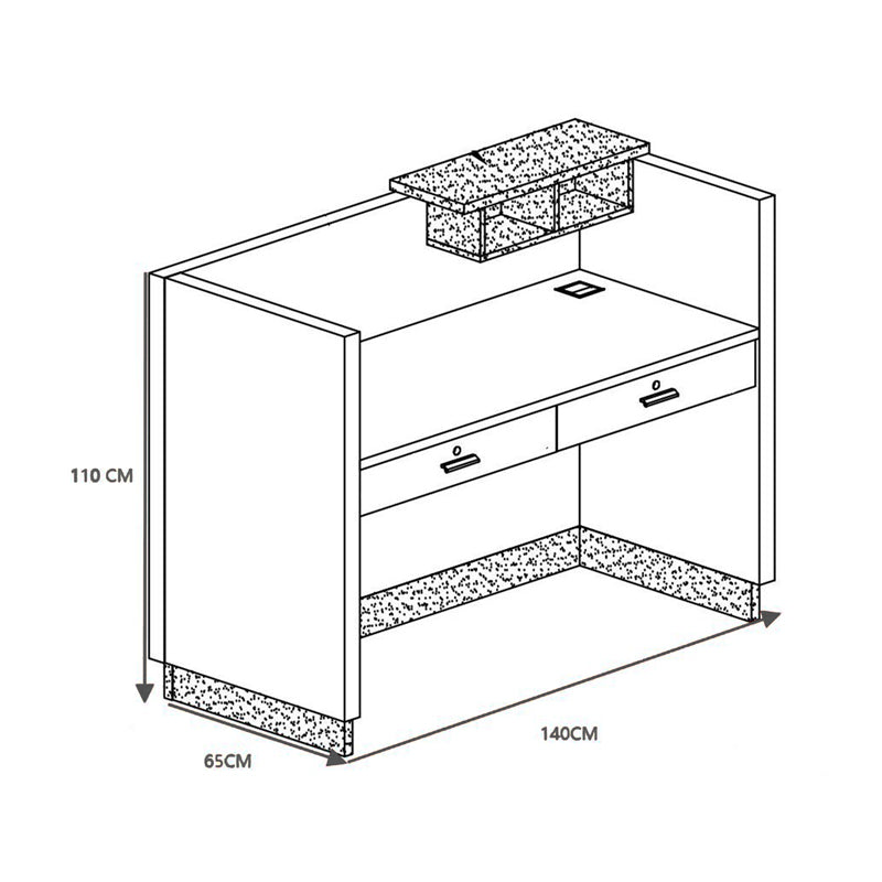 Γραφείο reception επαγγελματικό Oscar pakoworld σε καρυδί-ανθρακί απόχρωση 140x65x110εκ - Hippiehome.gr