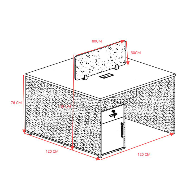 Γραφείο εργασίας επαγγελματικό 2 θέσεων Dakota pakoworld σε καρυδί-ανθρακί απόχρωση 120x120x76εκ - Hippiehome.gr