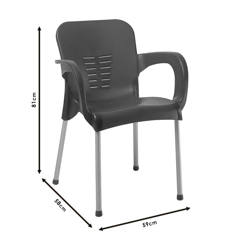 Πολυθρόνα Feast pakoworld PP σκούρο μπλε-αλουμίνιο γκρι - Hippiehome.gr