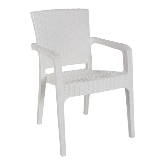 Τραπεζαρία Icon-Halcyon pakoworld σετ 3τεμ PP σε λευκή απόχρωση - Hippiehome.gr