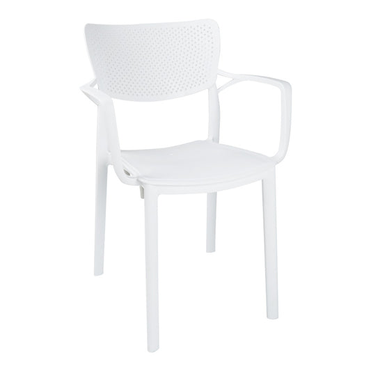 Τραπεζαρία Icon-Fontline pakoworld σετ 5τεμ PP σε λευκή απόχρωση - Hippiehome.gr