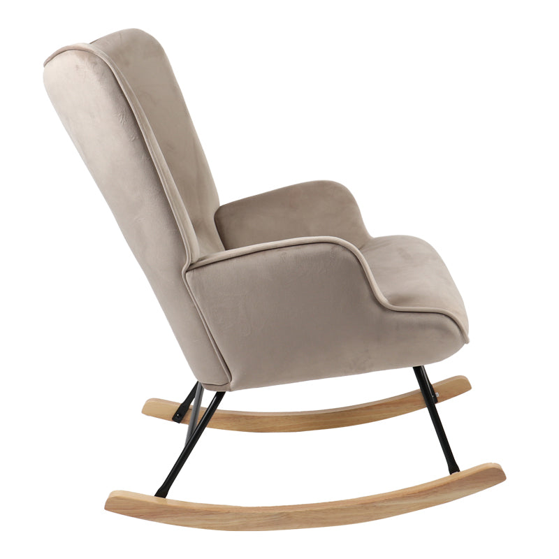 Κουνιστή πολυθρόνα Georgia pakoworld βελούδο μπεζ-φυσικό 75x71x95εκ - Hippiehome.gr