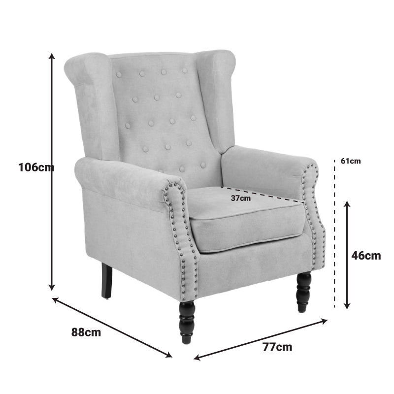 Πολυθρόνα Piore pakoworld ανθρακί ύφασμα και πόδι rubberwood σε μαύρη απόχρωση 77x80x106εκ - Hippiehome.gr