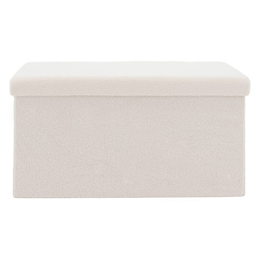 Σκαμπό-μπαούλο Forward pakoworld ύφασμα μπουκλέ ivory 76.5x38x37.5εκ - Hippiehome.gr
