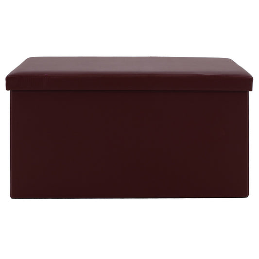 Σκαμπό-μπαούλο Cooperation pakoworld pu σκούρο καφέ 76x38x38εκ - Hippiehome.gr