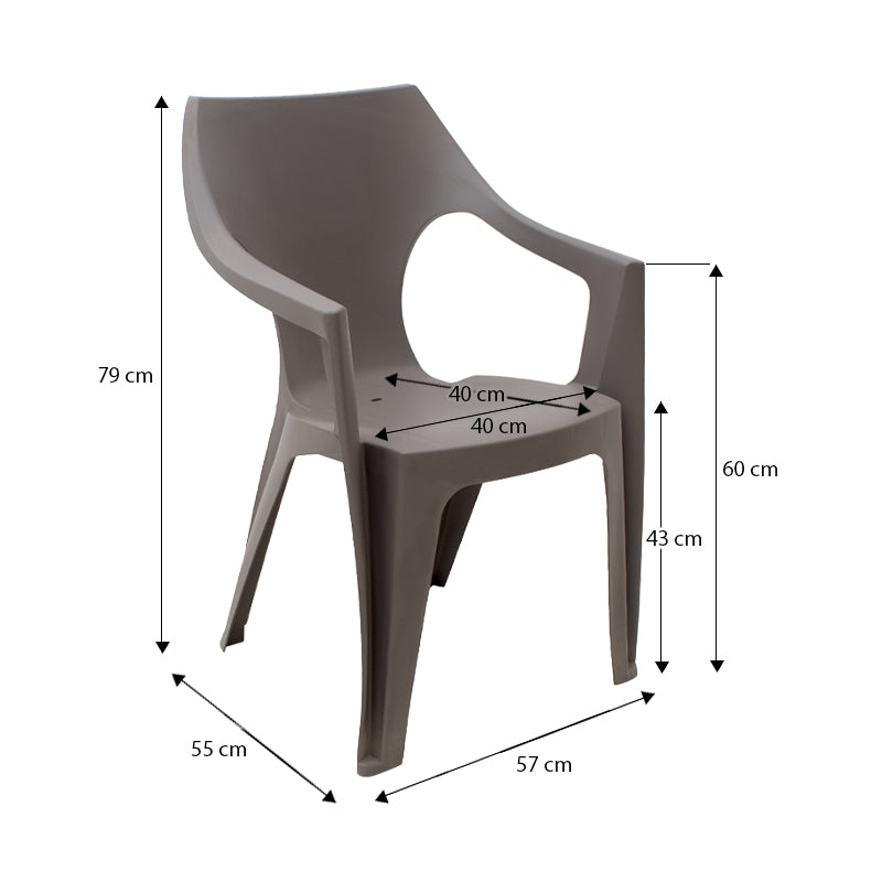 Πολυθρόνα πολυπροπυλενίου Dante χρώμα cappuccino 57x55x79εκ. - Hippiehome.gr