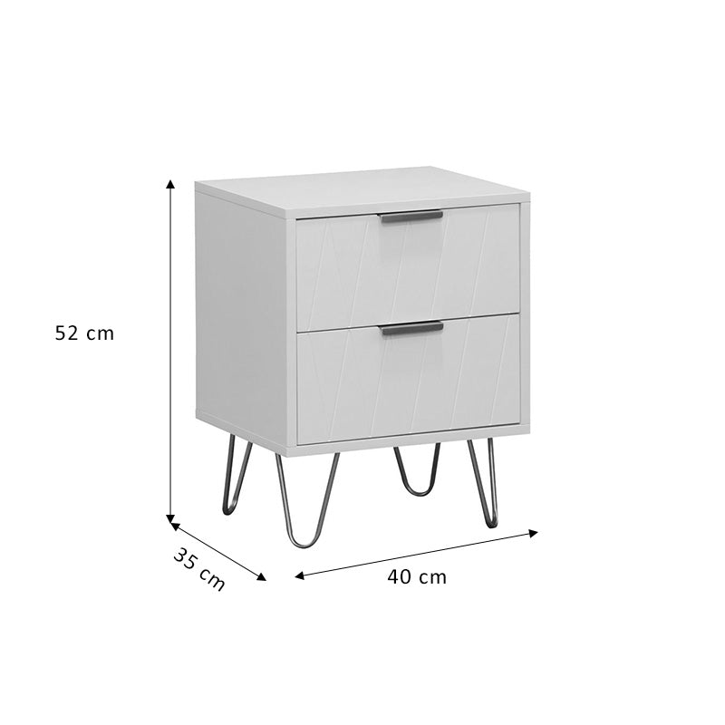 Κομοδίνο Culture pakoworld με 2 συρτάρια λευκό-χρυσό 40x35x52εκ - Hippiehome.gr