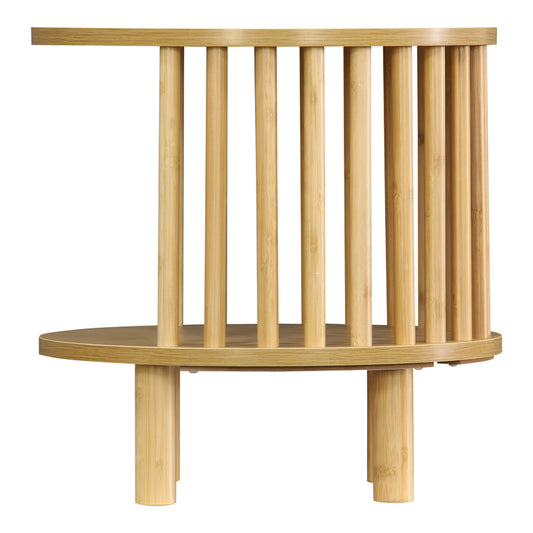 Κομοδίνο Nodial pakoworld MDF/Bamboo σε φυσική απόχρωση Φ40x40εκ - Hippiehome.gr