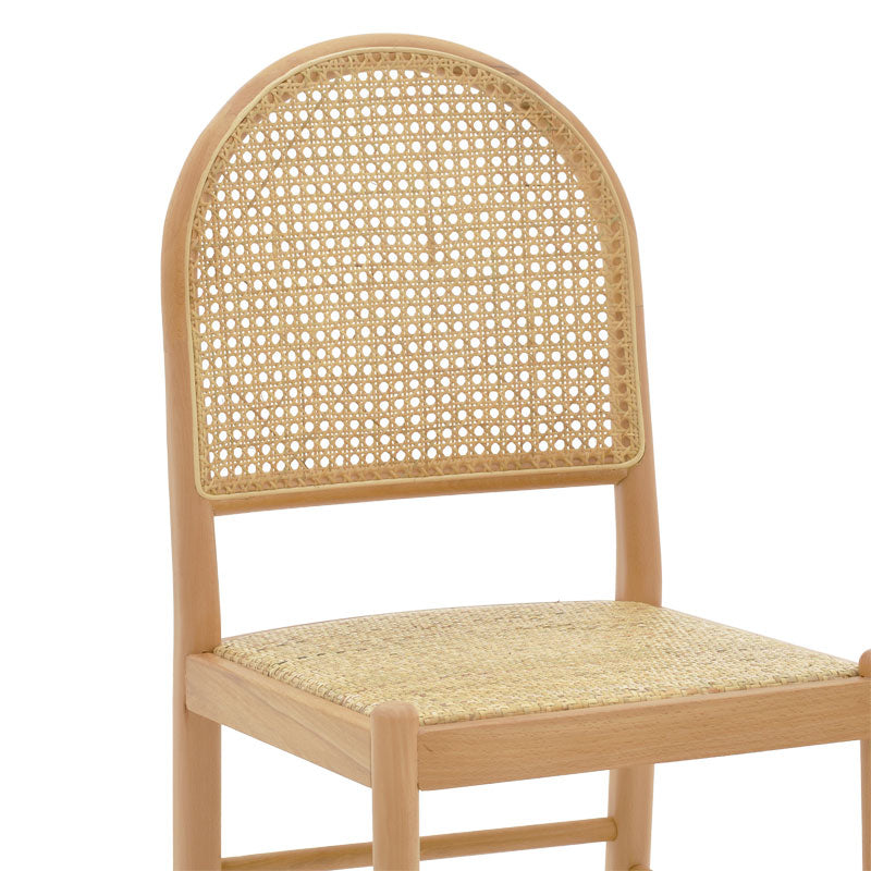 Καρέκλα Alessia pakoworld ξύλο οξιάς-rattan φυσικό 43x44x89εκ - Hippiehome.gr