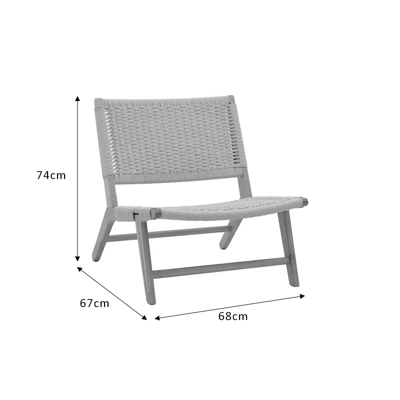Πολυθρόνα Filippo pakoworld ξύλο οξιάς φυσικό-έδρα χρώμα φυσικό σχοινί 68x72x74εκ - Hippiehome.gr