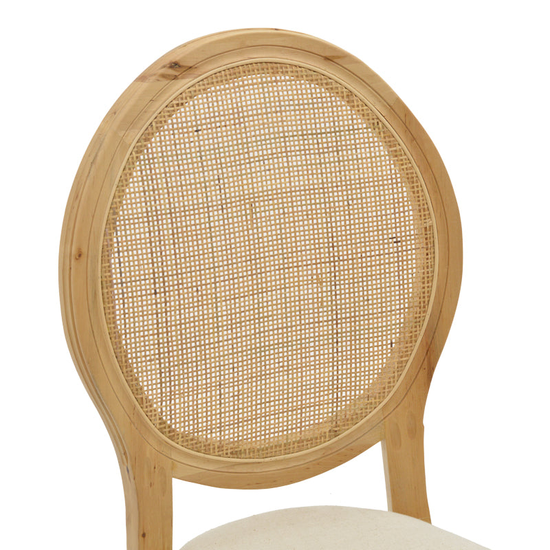 Καρέκλα Canco pakoworld φυσικό rubberwood-φυσικό rattan 50x53x98εκ - Hippiehome.gr