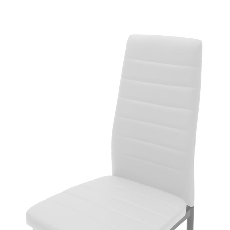 Καρέκλα Parker pakoworld μέταλλο-PU λευκό-ανθρακί πόδι 42x48x98εκ - Hippiehome.gr