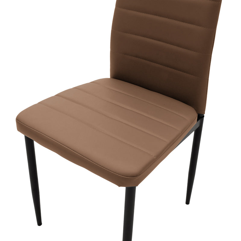 Καρέκλα Parker pakoworld PU καφέ-μαύρο πόδι 42x48x98εκ - Hippiehome.gr