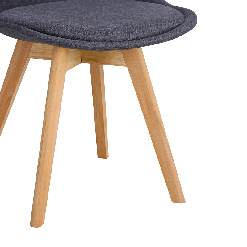 Καρέκλα Gaston pakoworld γκρι σκούρο ύφασμα και ξύλινο πόδι σε φυσική απόχρωση 48x55x83εκ - Hippiehome.gr