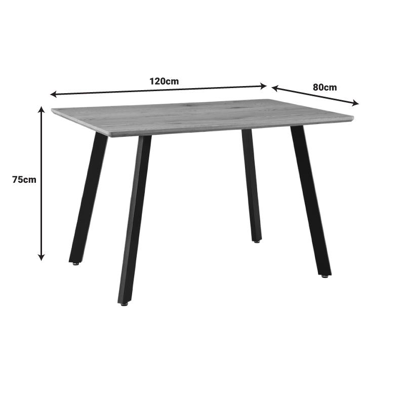 Τραπέζι Toafel pakoworld MDF σε φυσική απόχρωση με μαύρα μεταλλικά πόδια 120x80x75εκ - Hippiehome.gr