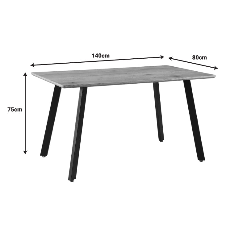 Τραπέζι Toafel pakoworld MDF σε φυσική απόχρωση με μαύρα μεταλλικά πόδια 140x80x75εκ - Hippiehome.gr