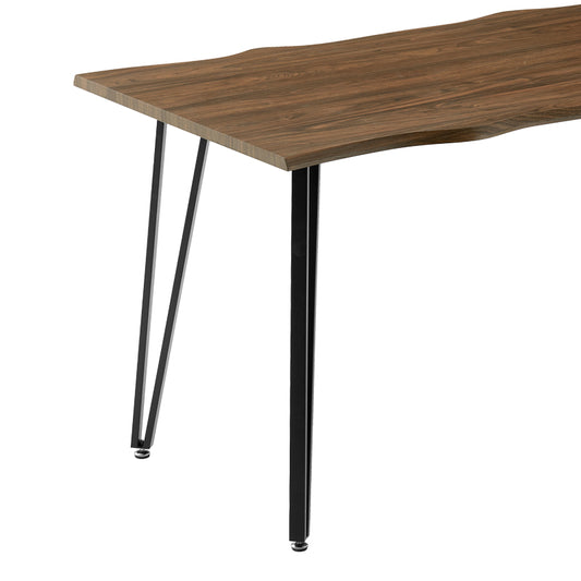 Τραπέζι Izzac pakoworld επιφάνεια MDF καρυδί-πόδι μαύρο μέταλλο 140x80x76εκ - Hippiehome.gr