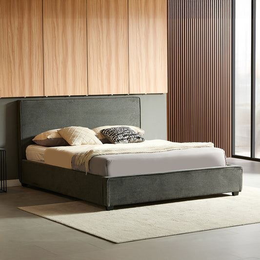 Κρεβάτι διπλό Bedka pakoworld ύφασμα ανθρακί με αποθηκευτικό χώρο 160x200εκ - Hippiehome.gr