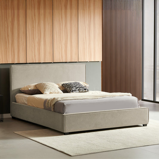 Κρεβάτι διπλό Bedka pakoworld ύφασμα γκρι με αποθηκευτικο χώρο160x200εκ - Hippiehome.gr