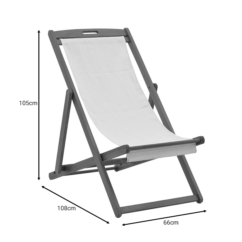 Σεζλόνγκ Franclow pakoworld ξύλο ακακίας φυσικό-πανί pvc λευκό - Hippiehome.gr